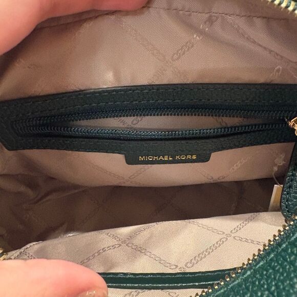 Michael Michael Kors Racing Green Leather Crossbody Medium Camera Bag NWT - Picture 8 of 11